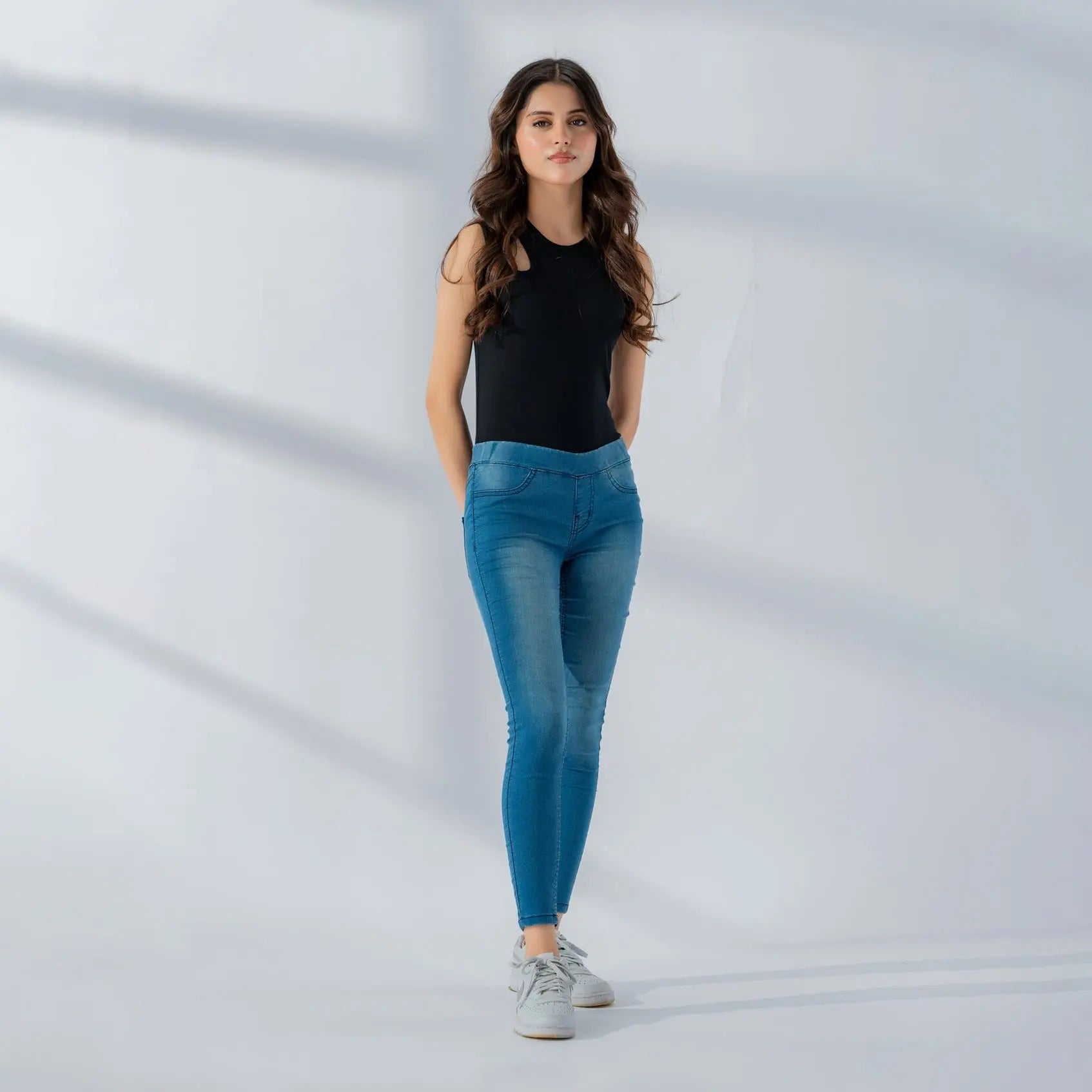 BASIC JEGGING BLUE BLUE Slash Slub