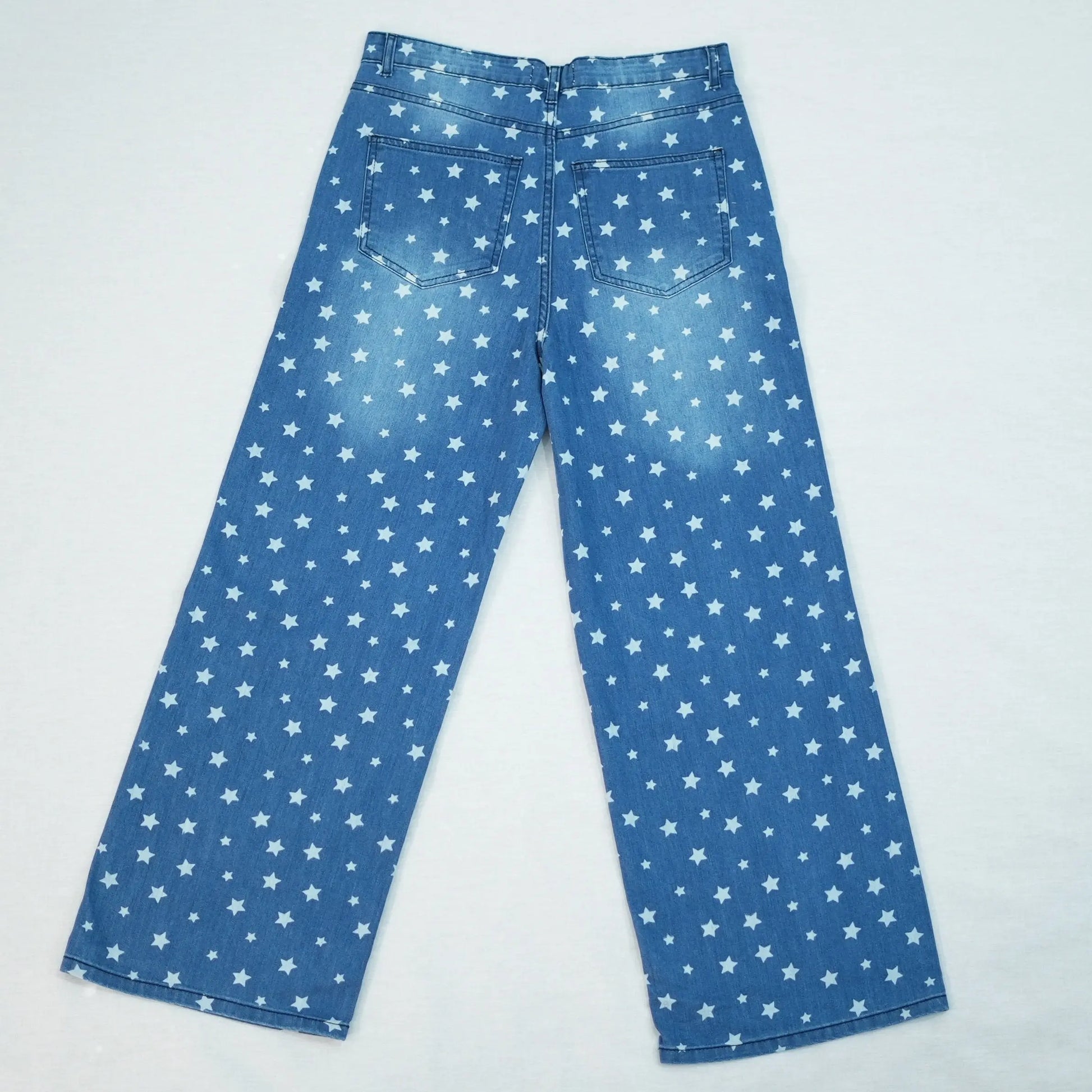 Printed  Blue jeans Slash Slub